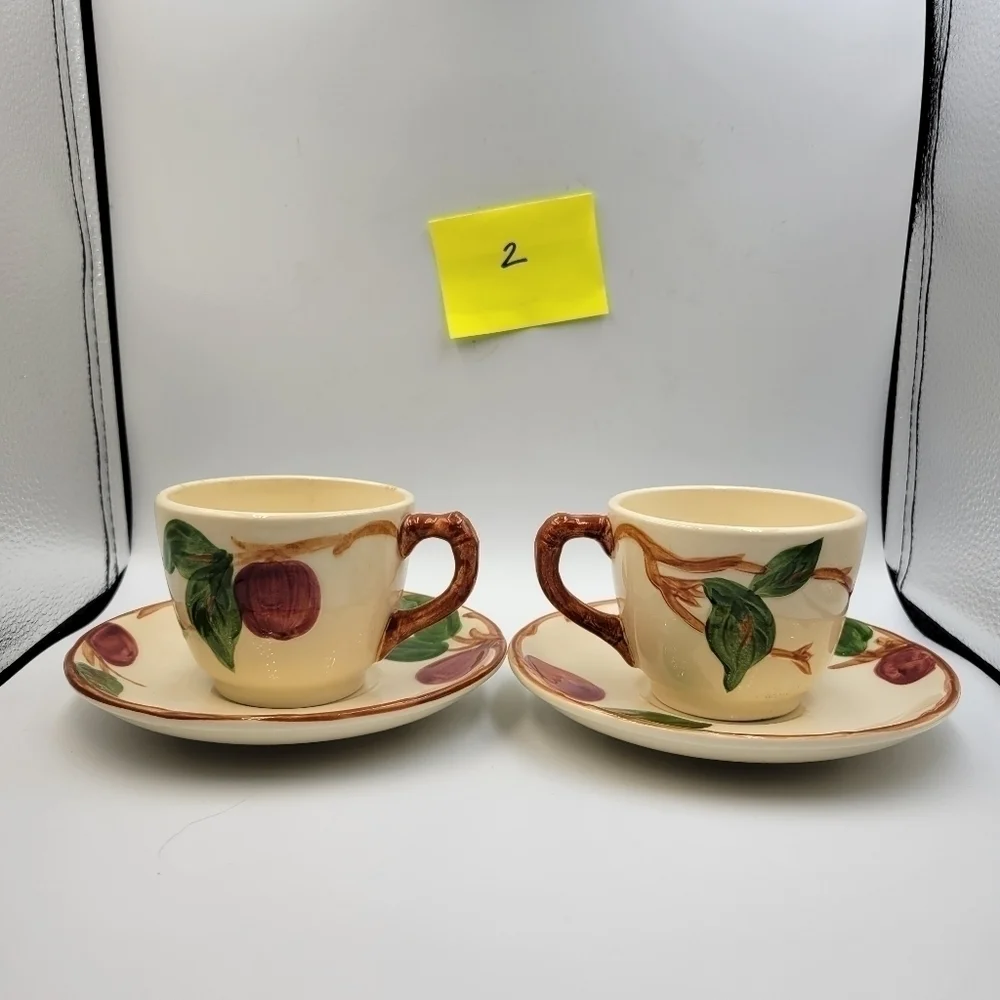 Vintage Franciscan Apple Set of 2 Cups & 2 Saucers